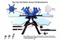6 Color Screen Printing Machine Silk Shirt Press Printer Double Rotary Economy