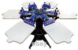 6 Color Silk Screen Printing Machine Precise Press Printer Rotary Equipment DIY