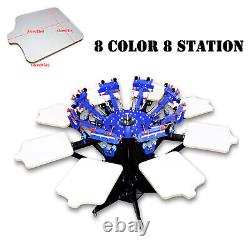 8 Color 8 Station Screen Printing Machine Silk Screen Printer T-shirt DIY Tool