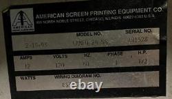 American Screen Printing Equipment Co. Cameo 24 SS Screen Printer SOLD AS IS