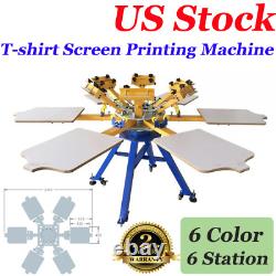 CALCA 6 Color 6 Station Screen Printing Machine T-shirt Press Printer Carousel