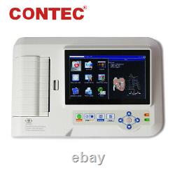 CE Touch Screen Digital 6-Channel 12-lead ECG/EKG Machine Electrocardiograph+USB