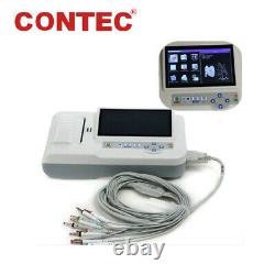 CE Touch Screen Digital 6-Channel 12-lead ECG/EKG Machine Electrocardiograph+USB