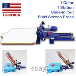 Desktop Slide-in 1 Color 1 Station Screen Printing Press Machine for Shirt DIY