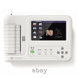 ECG600G, 6 Channel 3/6/12 leads ECG electrocardiograph, Touch Screen, CE passed