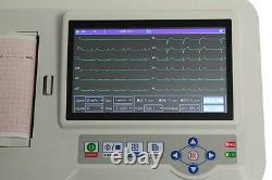 ECG600G, 6 Channel 3/6/12 leads ECG electrocardiograph, Touch Screen, CE passed