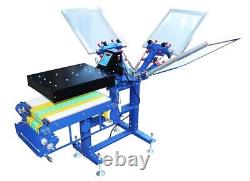 INTBUYINGRibbon Screen Printing Machine 3 Color 1 Station Press with Flash Dryer