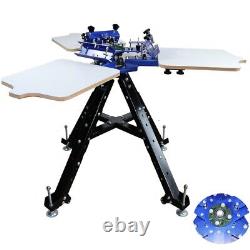 INTBUYING 3 Color 3 Station Silk Screen Printing Machine Double Rotating Type