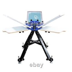 INTBUYING 3 Color 3 Station Silk Screen Printing Machine Double Rotating Type