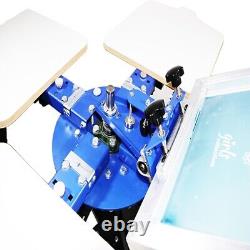 INTBUYING 4 Station 1 Color Screen Printing Machine Single Rotating 006172