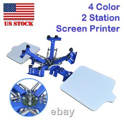 INTSUPERMAI 4 Color 2 Station Screen Printing Press Machine Shirt DIY Printer