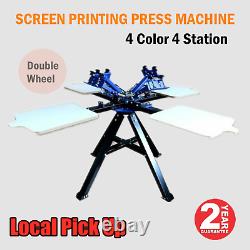 Local Pick Up 4 Color 4 Station Double Wheel Silk Screen Printing Press Machine