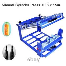 Manual Cylinder Screen Printing Machine Ball Pen Cup Bottle Curve Press Station