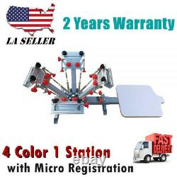 Micro Registration Manual 4 Color 1 Station tshirt Screen Printing Press Machine