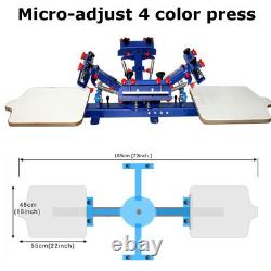 Micro-adjut 4 Color 2 Station Screen Printing Machine Press Shirt Equipment