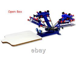 OPEN BOX-4 Color 1 Station Table Screen Press Printer Single-Rotary Micro-adjust