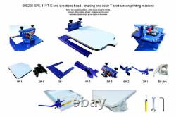 One Color Spinning T-Shirt Screen Printing Machine Two Directions Head Shaking