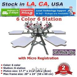 PICK-UP 6 Color 6 Station Screen Printing Press Machine with Micro Registration