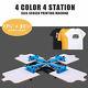 Screen Printing Machine 4 Silk Screen Stations For 4 Color T Shirt Printing More