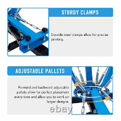 Screen Printing Machine 4 Silk Screen Stations for 4 Color T Shirt Printing More