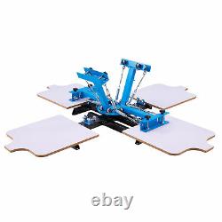 Screen Printing Machine 4 Silk Screen Stations for 4 Color T-Shirt Printing More