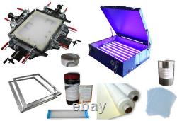 Screen Printing Plate Making Machine Kit with Screen Stretcher Exposure Unit