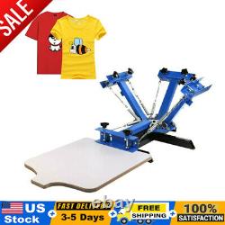 Screen Printing Press Machine 4 Color 1 Station Silk Screenprint T-Shirt DIY