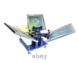 TECHTONGDA 3 Color 1 Station Single Wheel Rotating Screen Printing Press Machine
