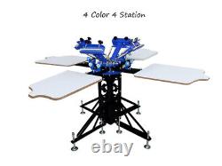 TECHTONGDA 4 Color 4 Station Screen Printing Press Machine T-shirt Printer