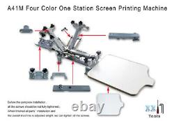 TECHTONGDA Manual Simple 4 Color 1 Station Screen Printing Press Printer