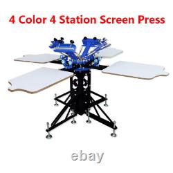 TECHTONGDA Screen Printing Press 4 Color Double Rotary Silk Printer DIY Machine
