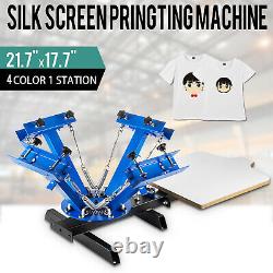 T-shirt 4 Color Screen Printing Press Machine Silk Screening Pressing 1 Station