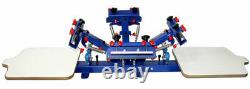 TechTongda 4 Color 2 Station Screen Printing Machine Big Supporting Device NEW