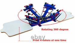 TechTongda 4 Color 2 Station Screen Printing Machine Big Supporting Device NEW