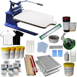 Techtongda 1 Color Screen Printing Press Kit DIY Silk Screen Printer Supply Kit