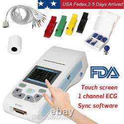 Touch screen 1 Channel 12 Lead ECG/EKG machine Electrocardiograph, software