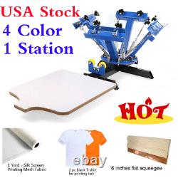 USA! 4 Color 1 Station Silk Screen Printing Press Machine Screen Pressing DIY