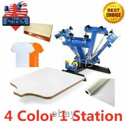 USA 4 Color 1 Station T-shirt Silk Screen Printing Press Machine DIY
