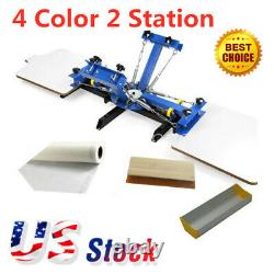 USA-4 Color 2 Station Silk Screen Printing Machine 4-2 Press Printer DIY
