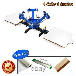 USA 4 Color 2 Station Silk Screen Printing Machine DIY T-Shirt Printer