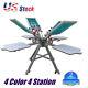 Usa 4 Color 4 Station Silk Screen Printing Press Machine With Micro Registration