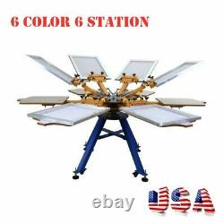 USA 6 Color 6 Station Screen T-shirt Printer Printing Machine Press Carousel