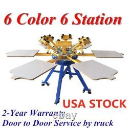 USA-6 Color 6 Station Silk Screen Printing Machine Press Printer Carousel