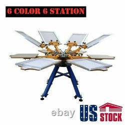 USA-6 Color 6 Station Silk Screen Printing Machine T-shirt Press Printer