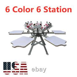 USA 6 Color 6 Station Silk Screen Printing Machine with Micro Registration