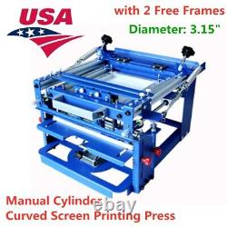 USA Manual Curved Silk Screen Printing Press Machine Cylinder Diameter 3.15