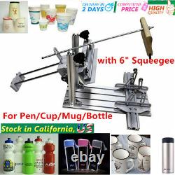 USA Manual Cylinder SilkScreen Printing Machine for Pen/Cup/Mug/Bottle