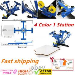 US 4 Color 1 Station Screen Printing Press Machine Silk Screening Pressing DIY