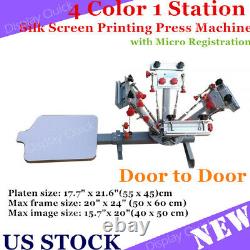 US 4 Color 1 Station Silk Screen Printing Press Machine with Micro Registration