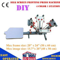 US 4 Color 1 Station Silk Screen Printing Press Machine with Micro Registration